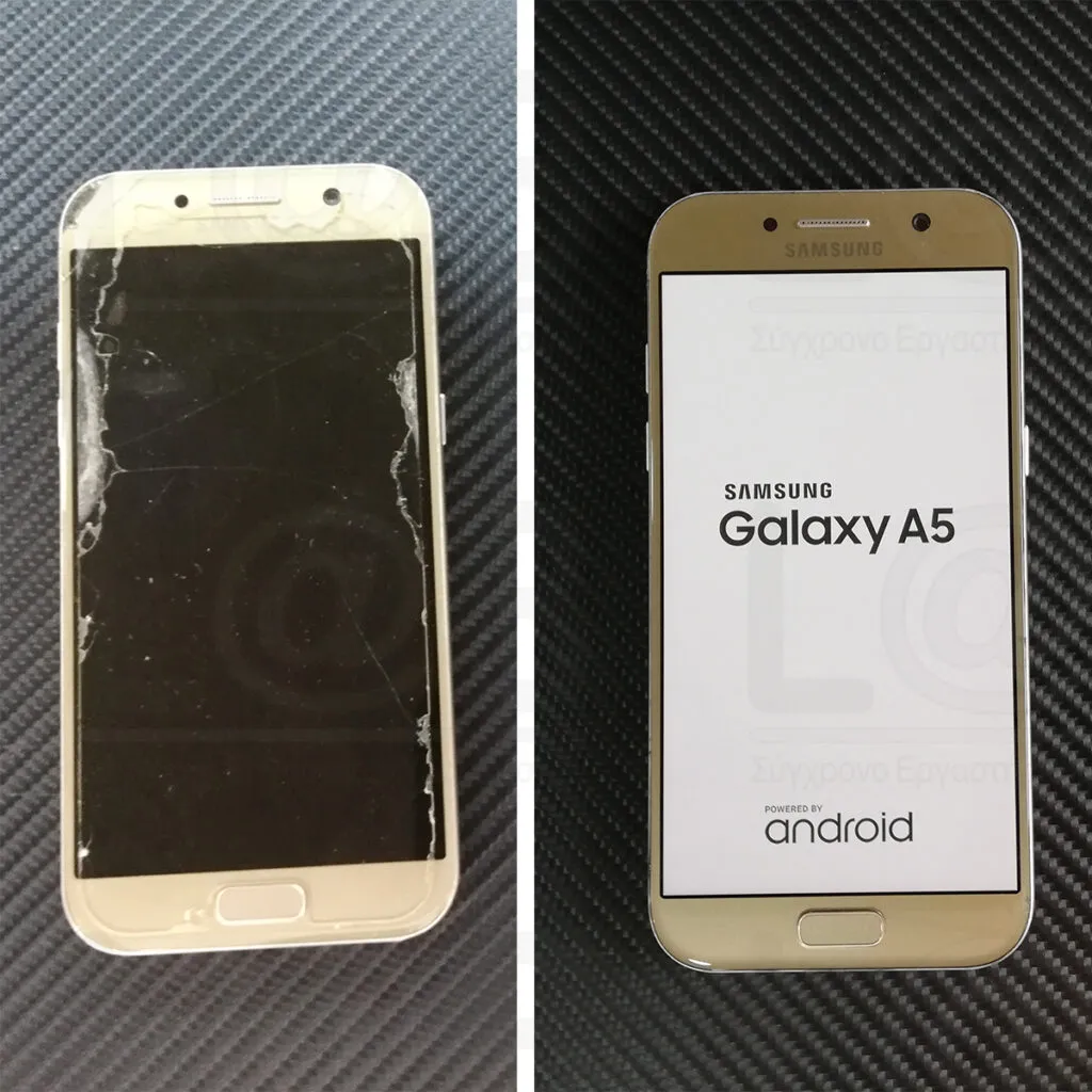 Αντικατάσταση οθόνης σε τηλέφωνο Samsung Galaxy A5 (2017) SM-A520, χρυσό