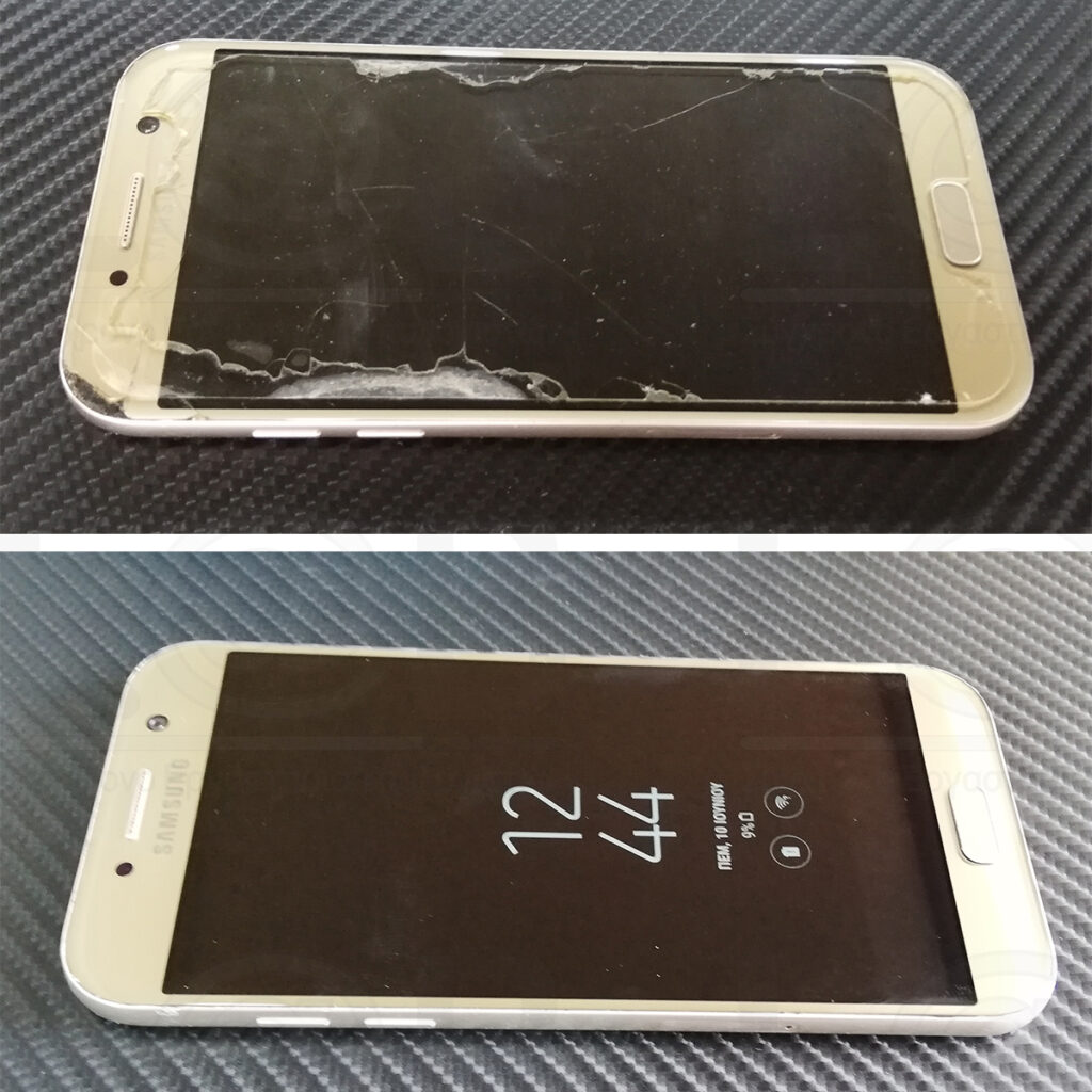Αντικατάσταση οθόνης σε τηλέφωνο Samsung Galaxy A5 (2017) SM-A520, χρυσό