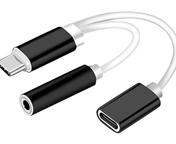 POWERTECH αντάπτορας USB-C σε USB-C & 3.5mm θηλυκό CAB-UC030, λευκός