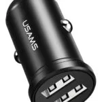 USAMS φορτιστής αυτοκινήτου C20, 2x USB, 2.4A, μαύρος