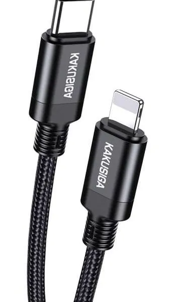KAKUSIGA καλώδιο Lightning σε USB-C KSC-970, 27W, 480Mbps, 1m, μαύρο